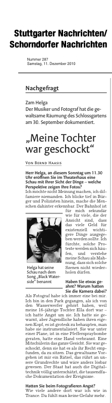 Zam Helga Black Waterside Pressebericht